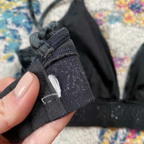 Victoria's Secret PINK Velvet Velour Triangle Bralette Bra Size Medium - Picture 6 of 6